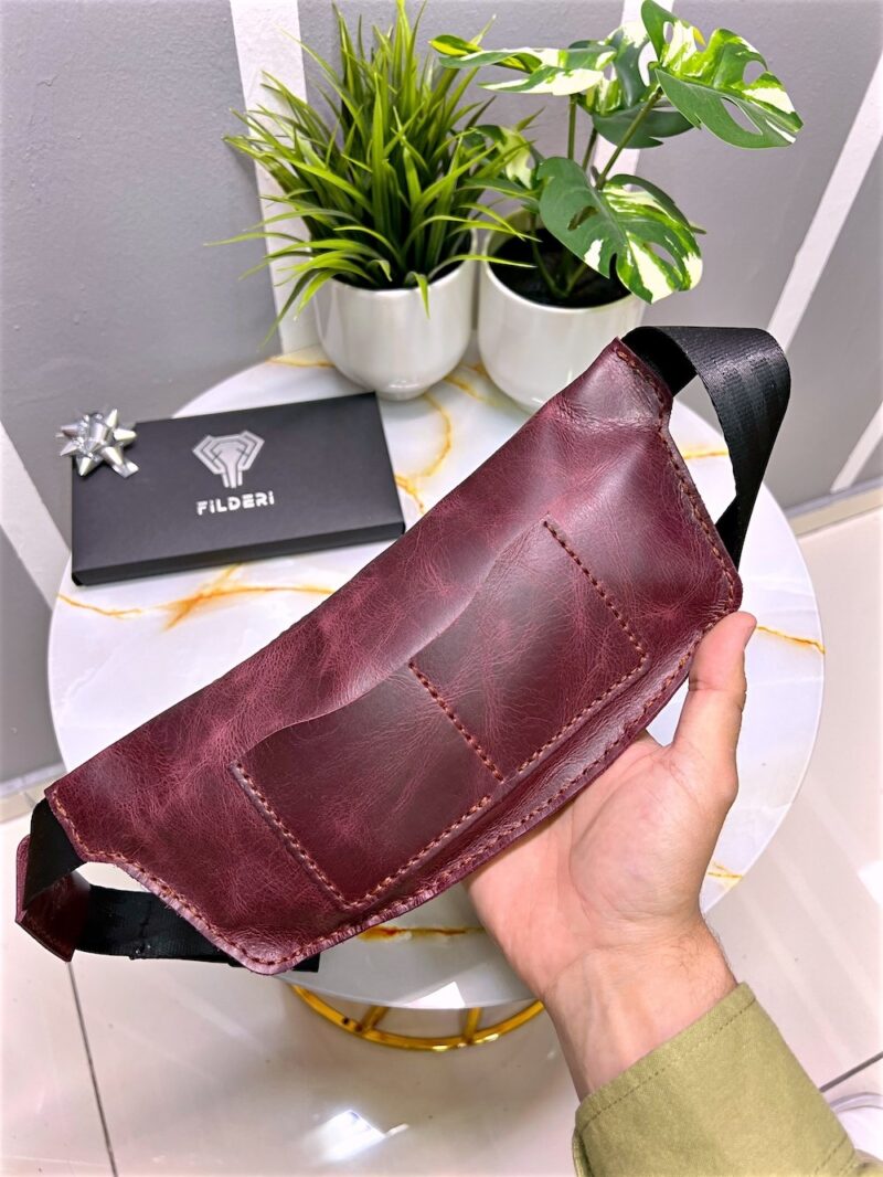 Crossbody Çapraz Çanta Hakiki Deri Bordo 2035