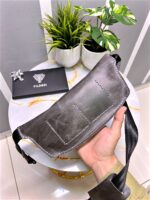 Crossbody Çanta Hakiki Deri Gri Renk 2035