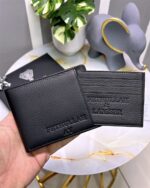 Cüzdan ve Kartlık Set Hakiki Deri Siyah Renk