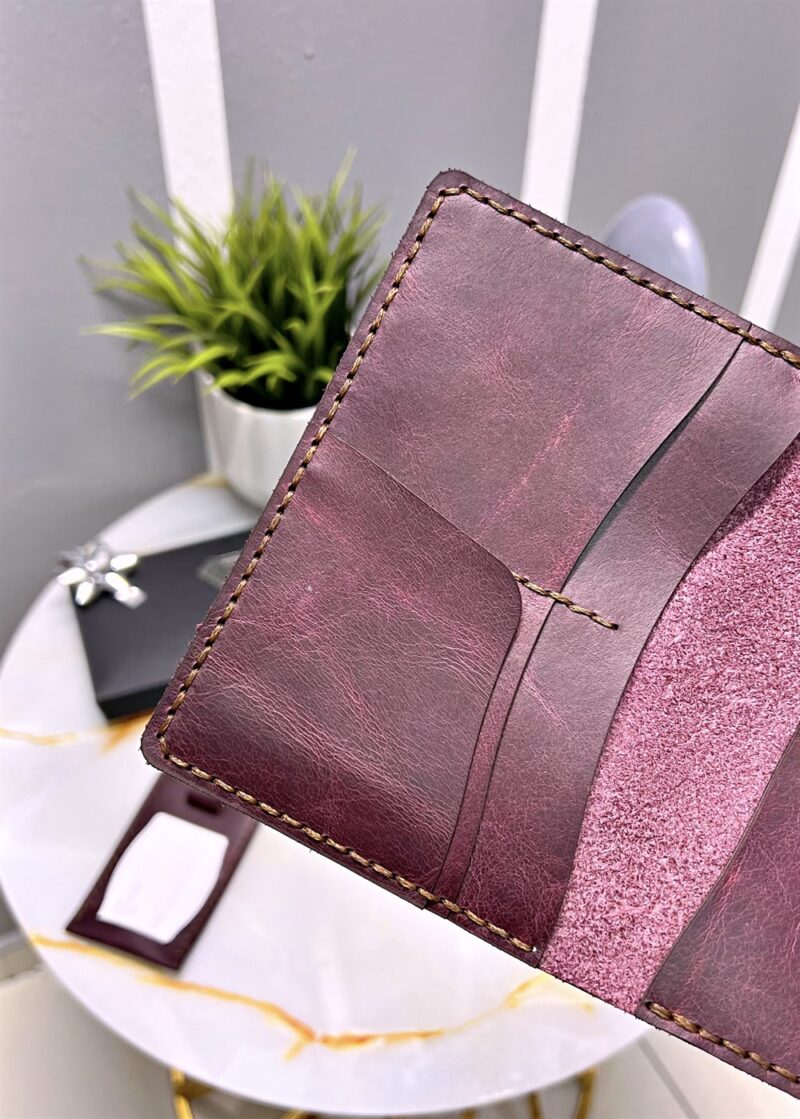 Pasaport Kılıfı Hakiki Deri Bordo Renk 2038