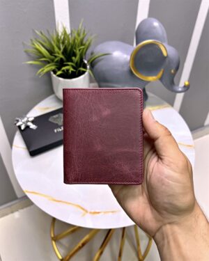 Bifold Cüzdan Gerçek Deri Bordo Renk 2004