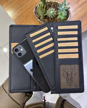 Telefonlu Cüzdan ve Kartlık Hakiki Deri Siyah