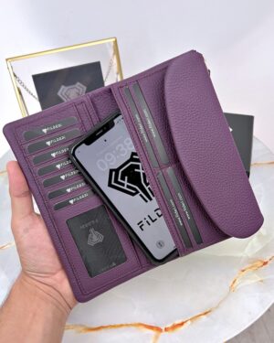 Kadın El Cüzdanı Mor Renk Hakiki Deri 2049