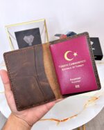 Pasaport Kabı Hakiki Deri ve Valiz Etiketi Kahve 2038