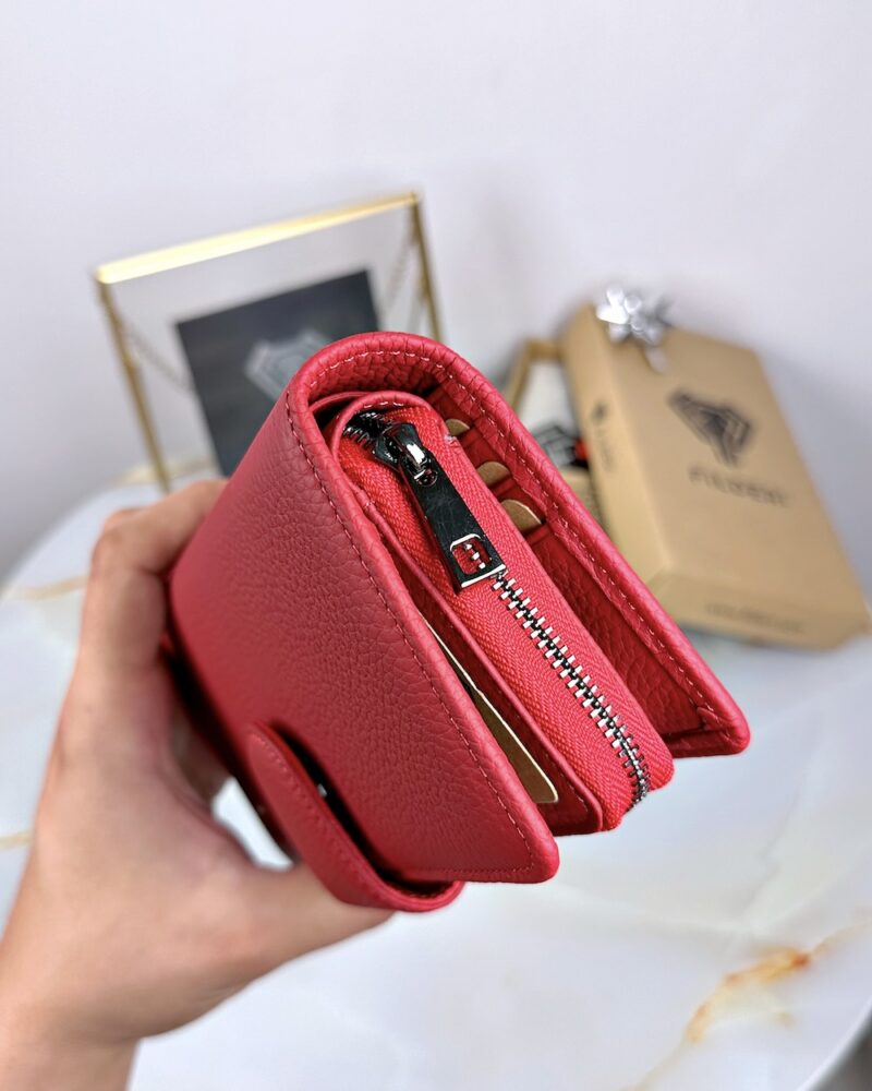 Büyük Cüzdan Hakiki Deri Kırmızı Renk 2069