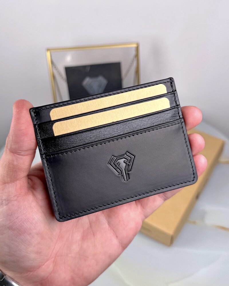 Hakiki Deri Erkek Kartlık Slim Cüzdan Siyah