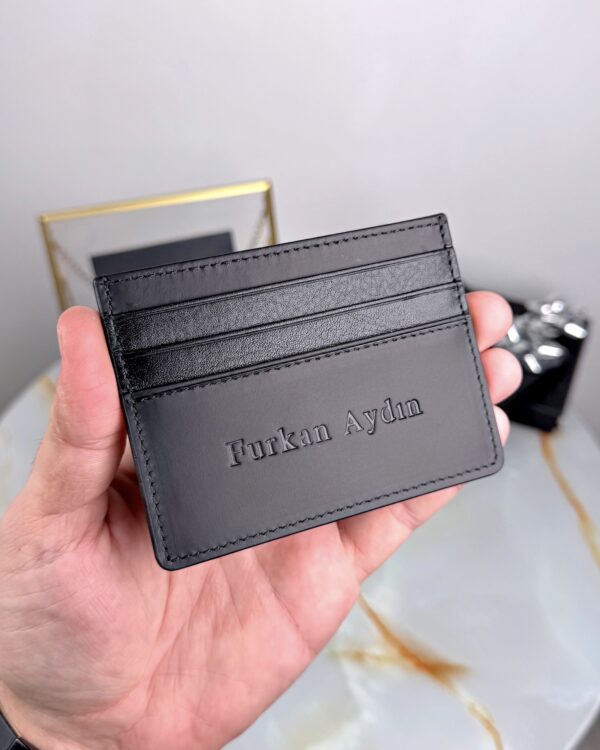 Hakiki Deri Erkek Kartlık Slim Cüzdan Siyah