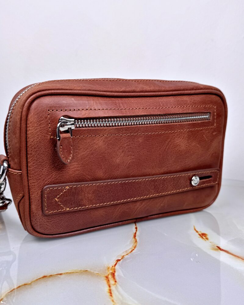 Eskitme Deri Damat Seti Şifreli Çantalı