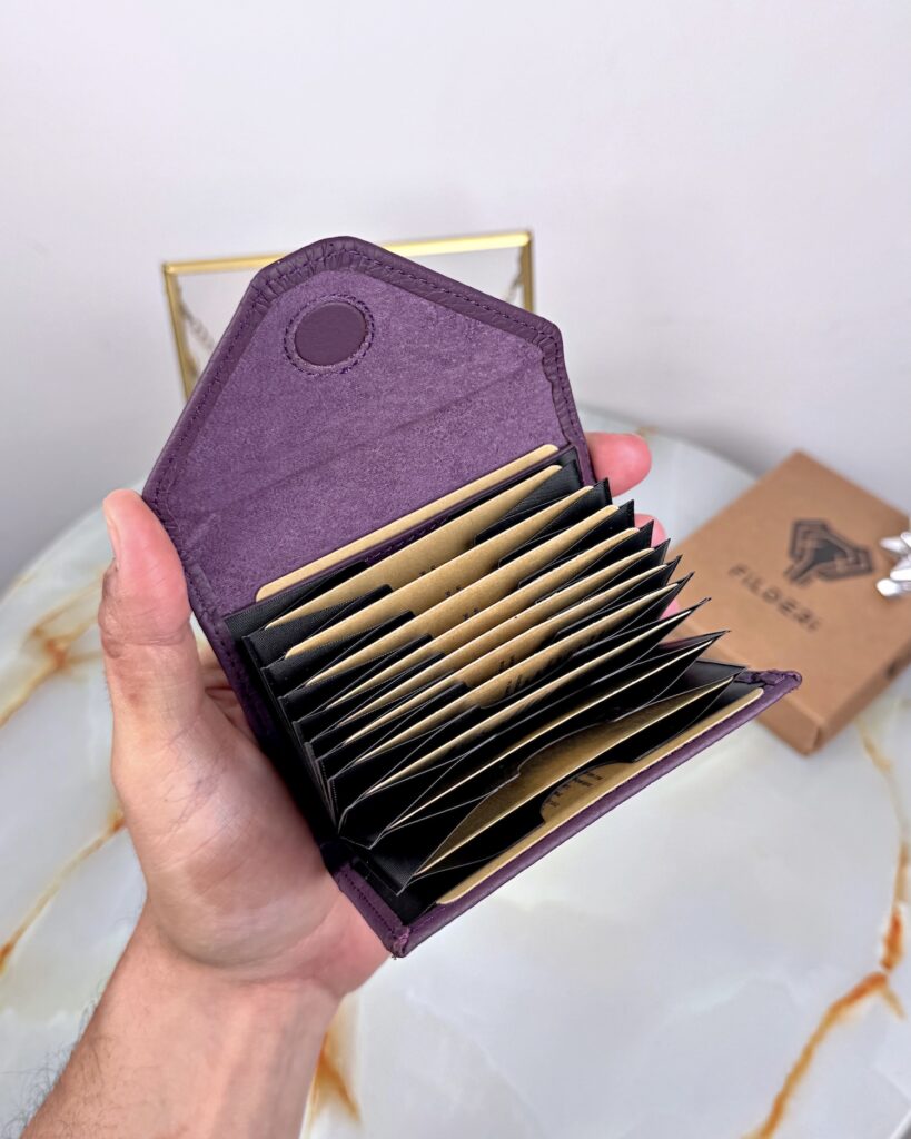 Kadın Kartlık Mor Guti Renk Hakiki Deri 2063