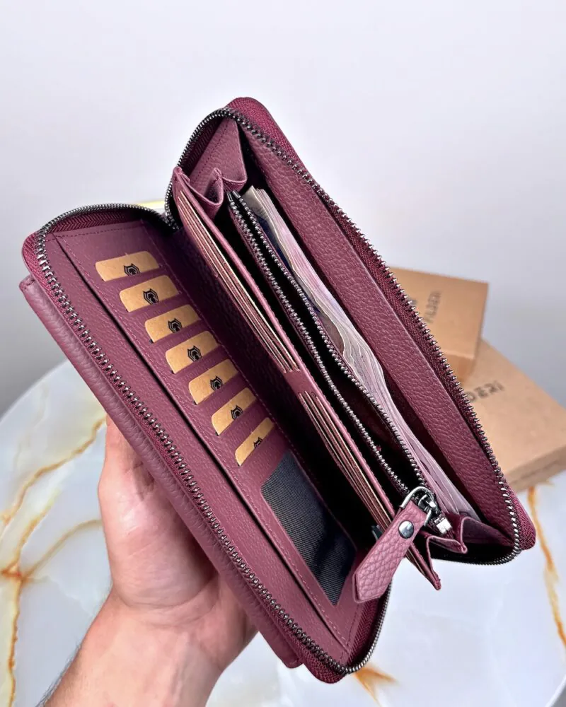 Lüks Çanta Hakiki Deri Lux Seri 2100 - Bordo