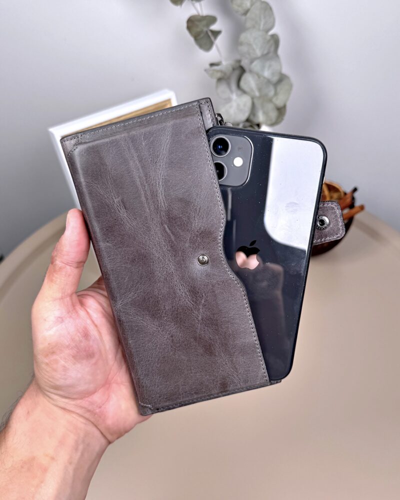 Telefon Bölmeli Cüzdan Gri Renk 2032
