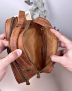 Büyük Erkek El Çantası – Hakiki Deri Fındık Renk | 2104