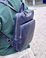 Deri Sırt Çantası – Laptop Bölmeli, Hakiki Deri Lacivert | 2119