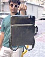 Deri Sırt Çantası – Laptop Bölmeli, Hakiki Deri Yeşil | 2119