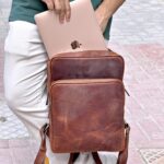 Deri Sırt Çantası – Laptop Bölmeli, Hakiki Deri Fındık | 2119