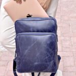 Deri Sırt Çantası – Laptop Bölmeli, Hakiki Deri Lacivert | 2119