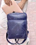 Deri Sırt Çantası – Laptop Bölmeli, Hakiki Deri Lacivert | 2119