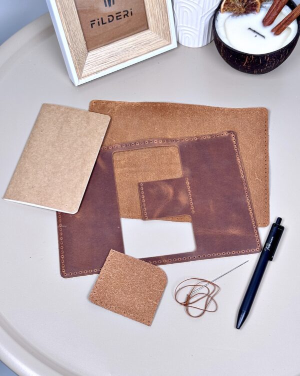 Kendin Yap Deri Hobi Seti – Defter Kılıfı DIY - 0001