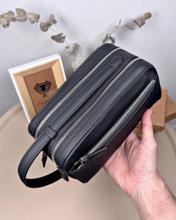 Büyük Erkek El Çantası – Hakiki Deri Mat Siyah | 2104