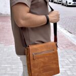 Askılı Erkek Çanta – Taba Hakiki Deri, Askı Kayışlı | 2111