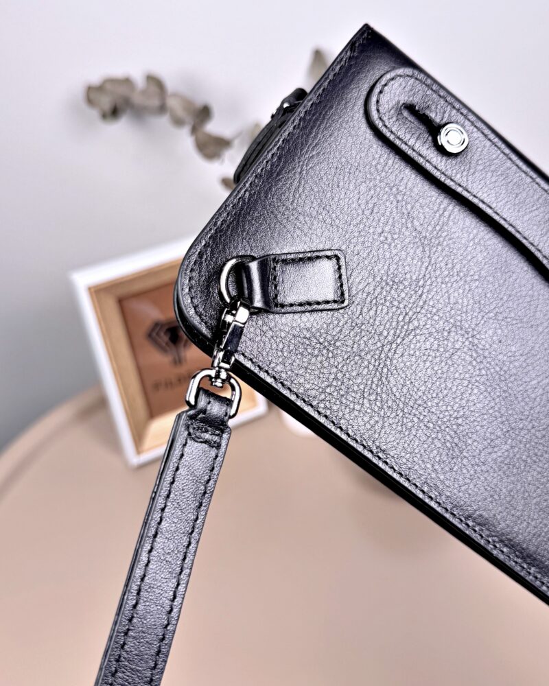 Lüks Erkek El Çanta –Siyah Hakiki Dana Derisi | 2082