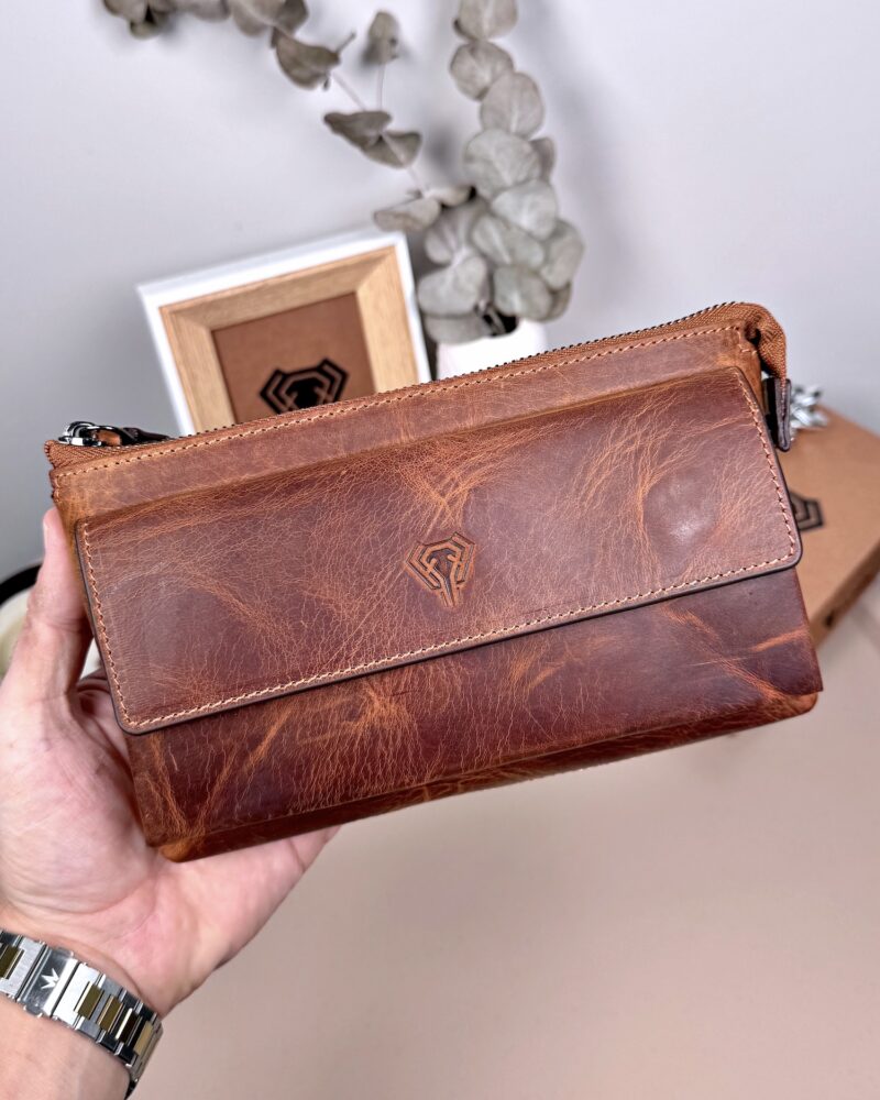 Hakiki Deri Erkek El Çantası – Fındık | 2124