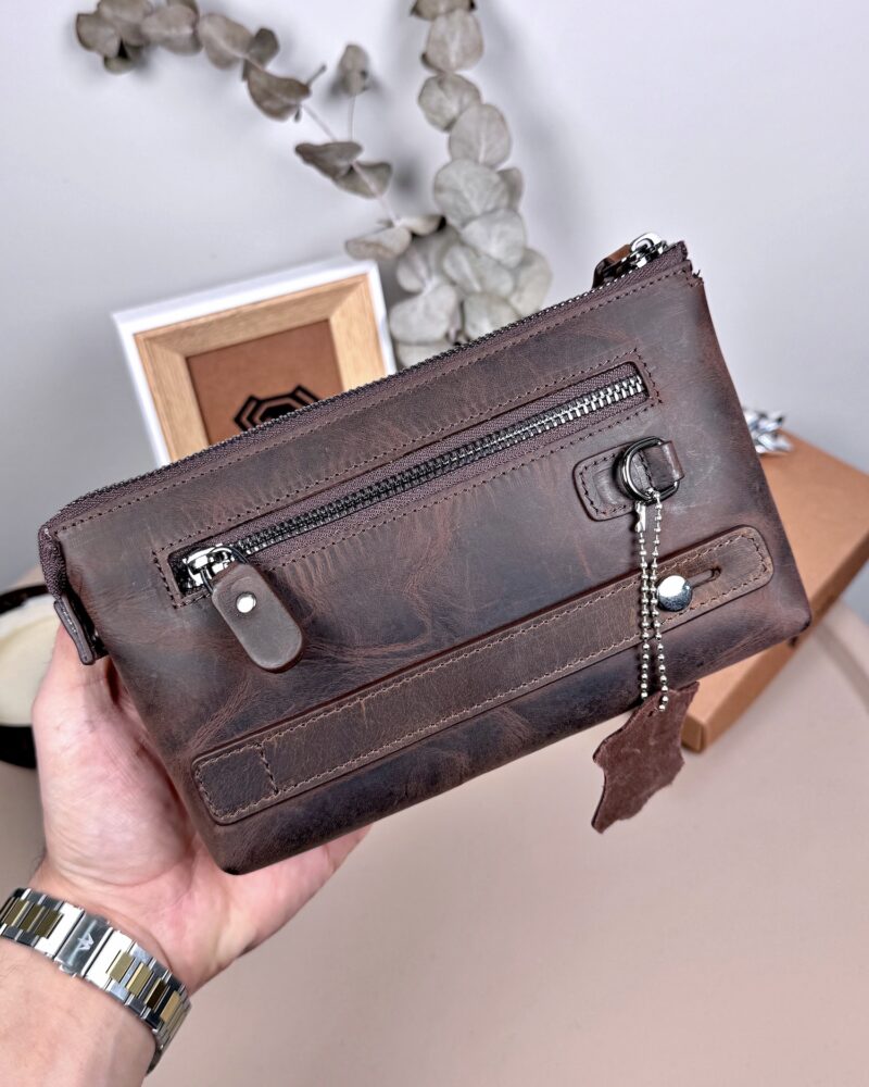 Hakiki Deri Erkek El Çantası – Kahve | 2124