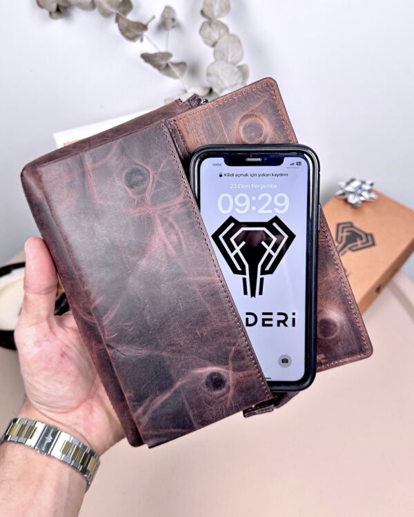 Hakiki Deri Erkek El Çantası – Kahve | 2124