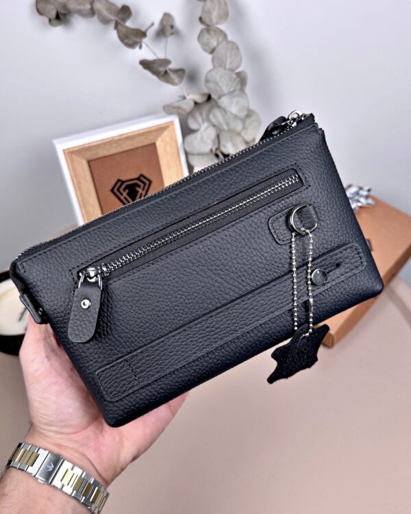 Hakiki Deri Erkek El Çantası – Siyah | 2124