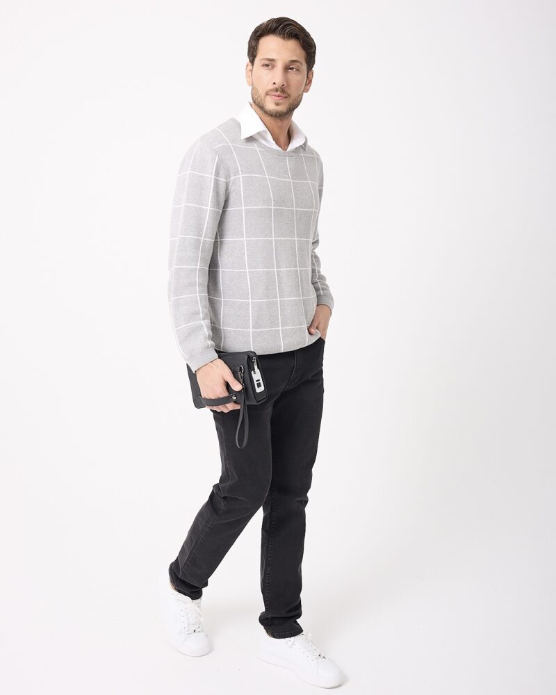 Parmak İzli Erkek El Çantası – Hakiki Deri Siyah | 2125