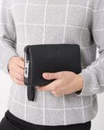 Parmak İzli Erkek El Çantası – Hakiki Deri Siyah | 2125