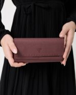 Saraciye Dikişli - Bordo Hakiki Deri Guti Kadın Cüzdan | 2022