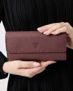 Saraciye Dikişli - Bordo Hakiki Deri Guti Kadın Cüzdan | 2022