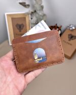 El Dikiş Kartlık - Hakiki Deri Fındık Renk | 2066