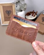 El Dikiş Kartlık - Hakiki Deri Fındık Renk | 2066