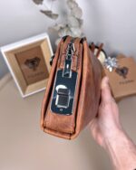 Parmak İzli Erkek El Çantası – Hakiki Deri Fındık | 2125