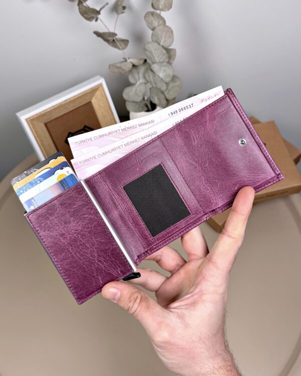 Mekanizmalı Cüzdan – Mor Tiguen Hakiki Deri | 2001