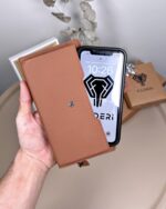 Taba Guti Hakiki Deri, Telefon Bölmeli Büyük Fermuarlı Cüzdan | 2040