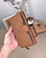 Taba Guti Hakiki Deri, Telefon Bölmeli Büyük Fermuarlı Cüzdan | 2040