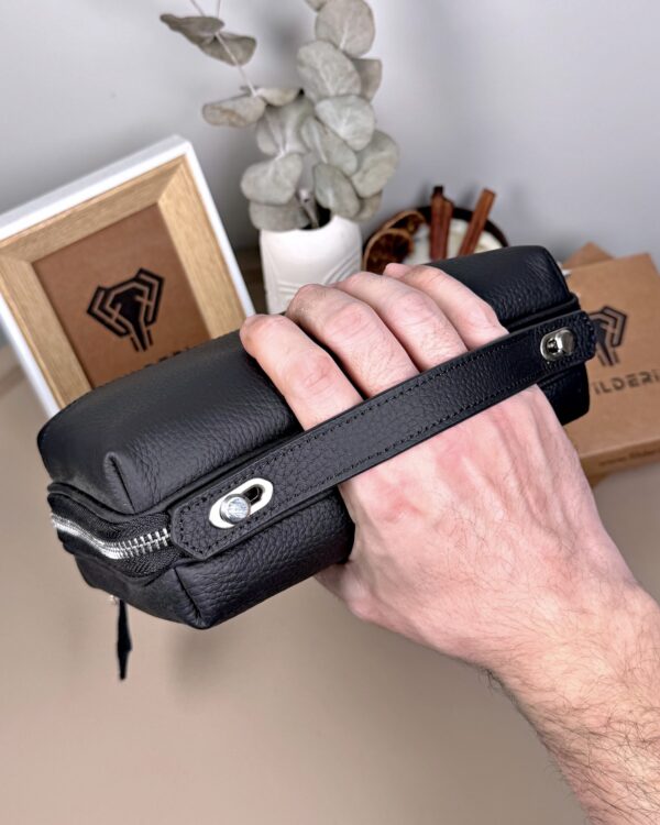 Çok Bölmeli El Çantası – Siyah Hakiki Deri | 2103