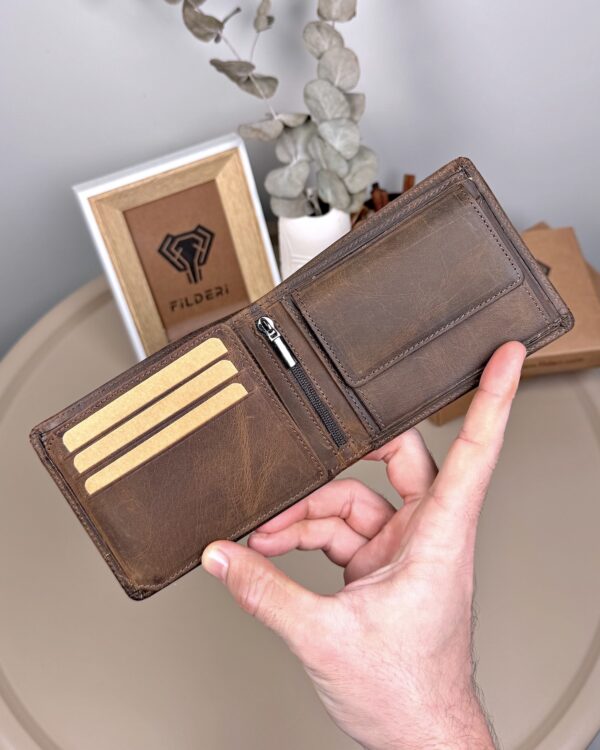 İsimli Erkek Cüzdan Hakiki Deri Kahve Renk 2016