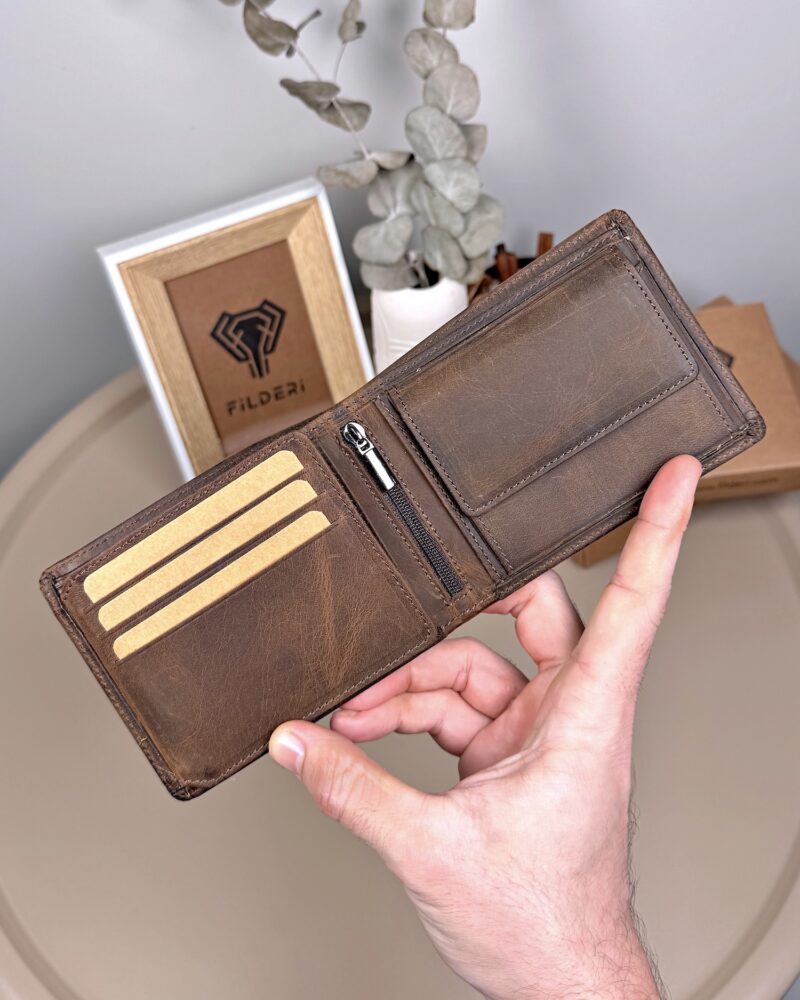 İsimli Erkek Cüzdan Hakiki Deri Kahve Renk 2016