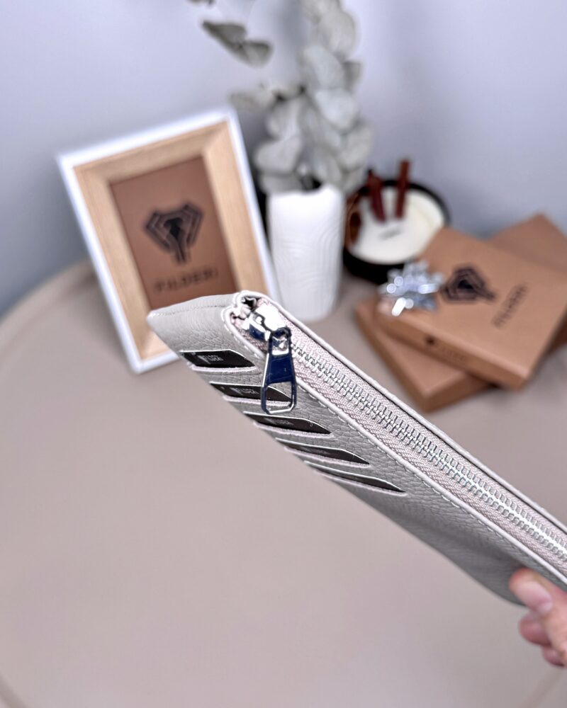 Hakiki Deri Uzun Kartlık – Fermuarlı, Vizon | 2127