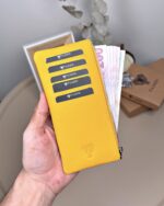 Hakiki Deri Uzun Kartlık – Fermuarlı, Sarı | 2127