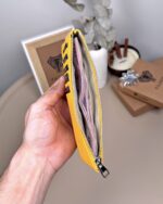 Hakiki Deri Uzun Kartlık – Fermuarlı, Sarı | 2127