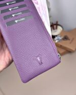 Hakiki Deri Uzun Kartlık – Fermuarlı, Mor | 2127