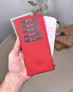 Hakiki Deri Uzun Kartlık – Fermuarlı, Kırmızı | 2127