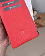 Hakiki Deri Uzun Kartlık – Fermuarlı, Kırmızı | 2127