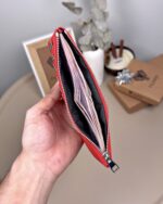 Hakiki Deri Uzun Kartlık – Fermuarlı, Kırmızı | 2127