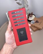 Hakiki Deri Uzun Kartlık – Fermuarlı, Kırmızı | 2127